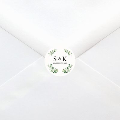 Etiketter - Runda, Couronne Vert, 4 cm - 24st