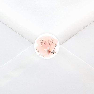 Etiketter - Runda, Fleur de Magnolia, 4 cm - 24st
