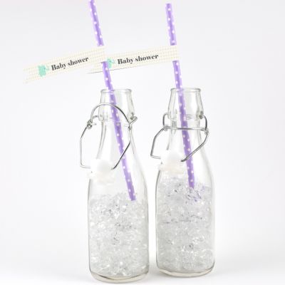 Sugrörsetiketter - Baby Shower, Little Family, 16 st