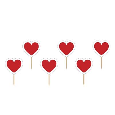 Cupcake toppers röda hjärtan