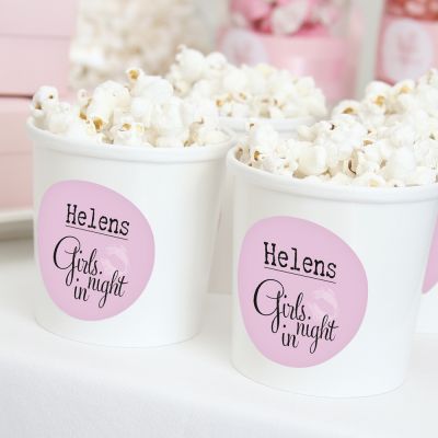 Popcornmugg - Personlig etikett, 12-pack