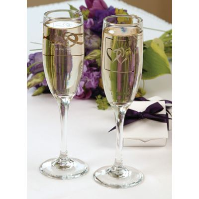 Champagneglas bröllop förlovning text & gravyr