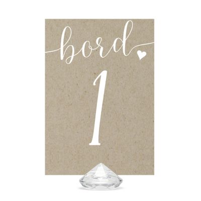 Bordsnumrering bröllop & fest Rustic Love