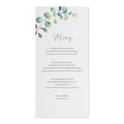 Menykort - Branche d'eucalyptus
