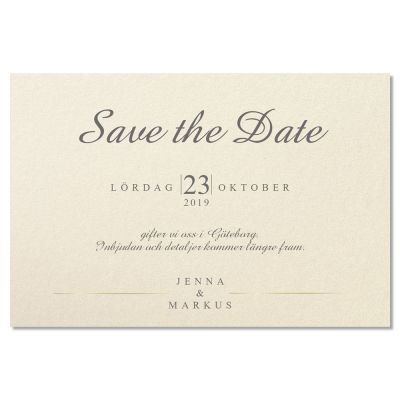 Personligt inbjudningskort bröllop save-the-date Branche d'or