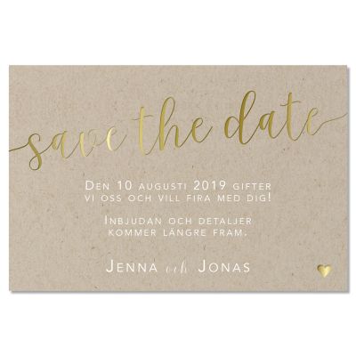 Inbjudningskort save-the-date bröllop Rustic Love