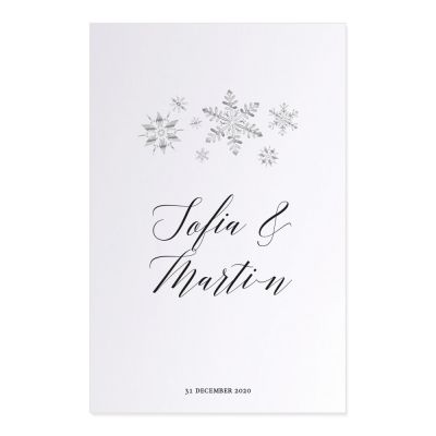 Tackkort personligt foto vinterbröllop Winter Elegance