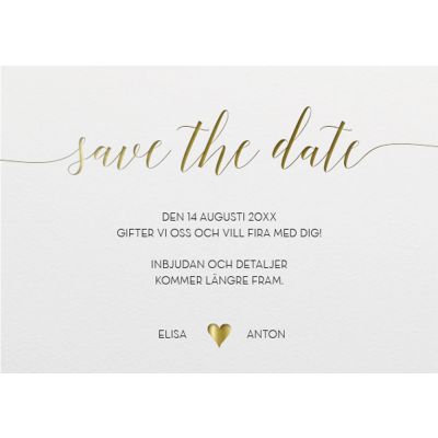 Inbjudningskort Save the date för bröllop Heart of gold