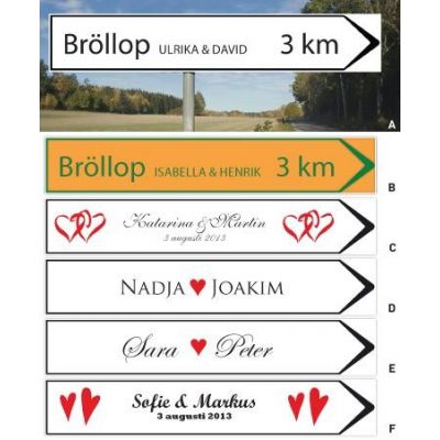 Personlig vägskylt skylt bröllop & vigsel vägvisare