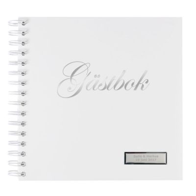 Gästbok - Vit & Silver