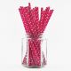 Sugrör i papper, fuchsia med vita prickar
